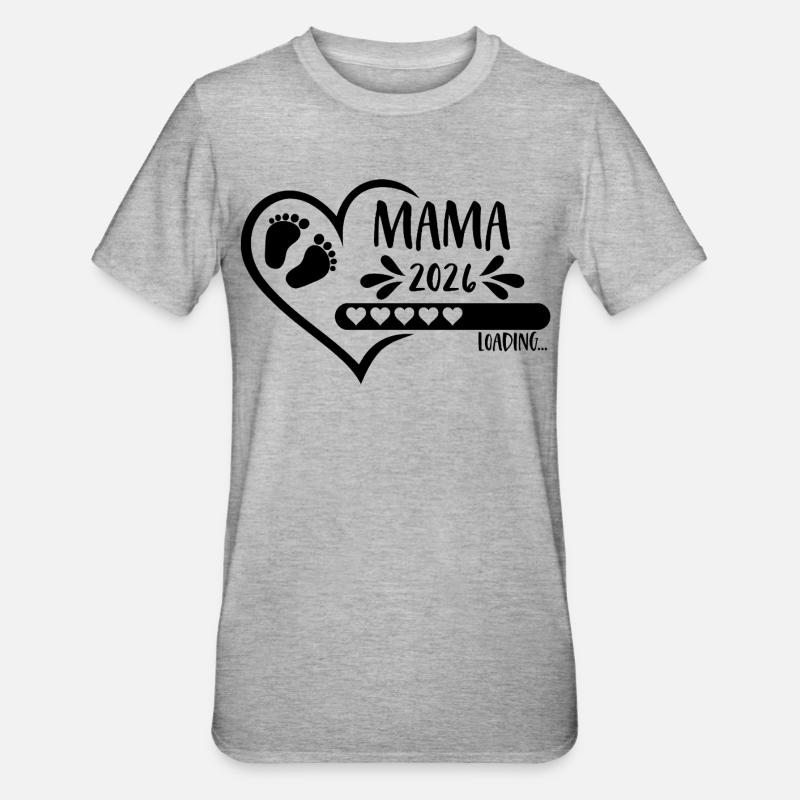 Mama 2026 loading - Unisex Polycotton T-Shirt - Grau meliert