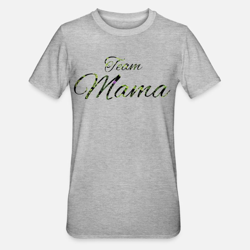 Bonne Année Grüne Blätter Script - Unisex Polycotton T-Shirt - Grau meliert