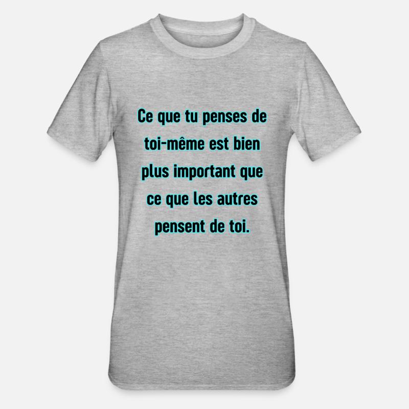Une pensée positive - T-shirt polycoton Unisexe - gris chiné