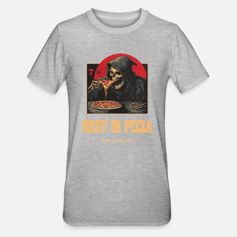 Repos dans la pizza - T-shirt polycoton Unisexe - gris chiné