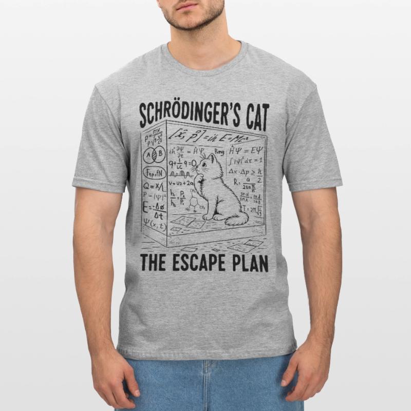 Le Chat de Schrödinger Le Plan d’évasion T-shirt polycoton Unisexe