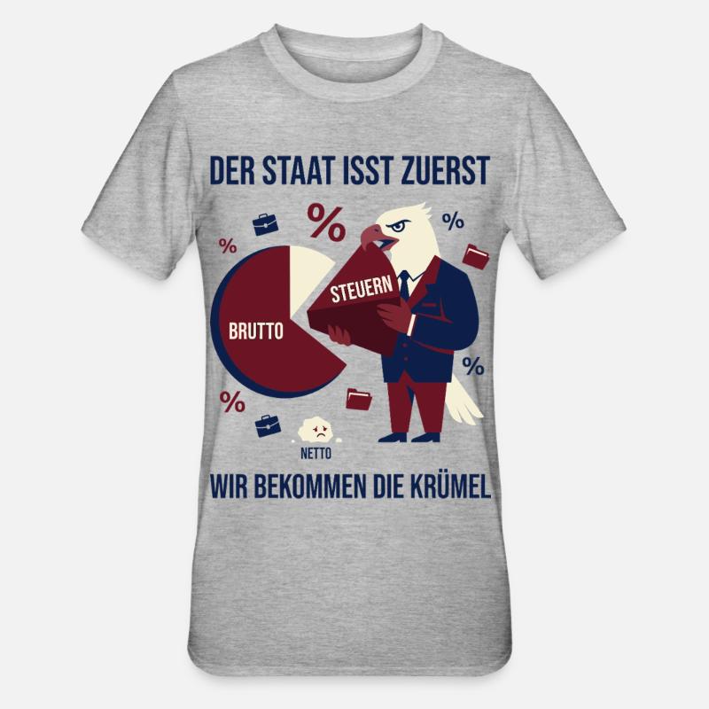 The state eats first - Unisex Polycotton T-Shirt - heather grey