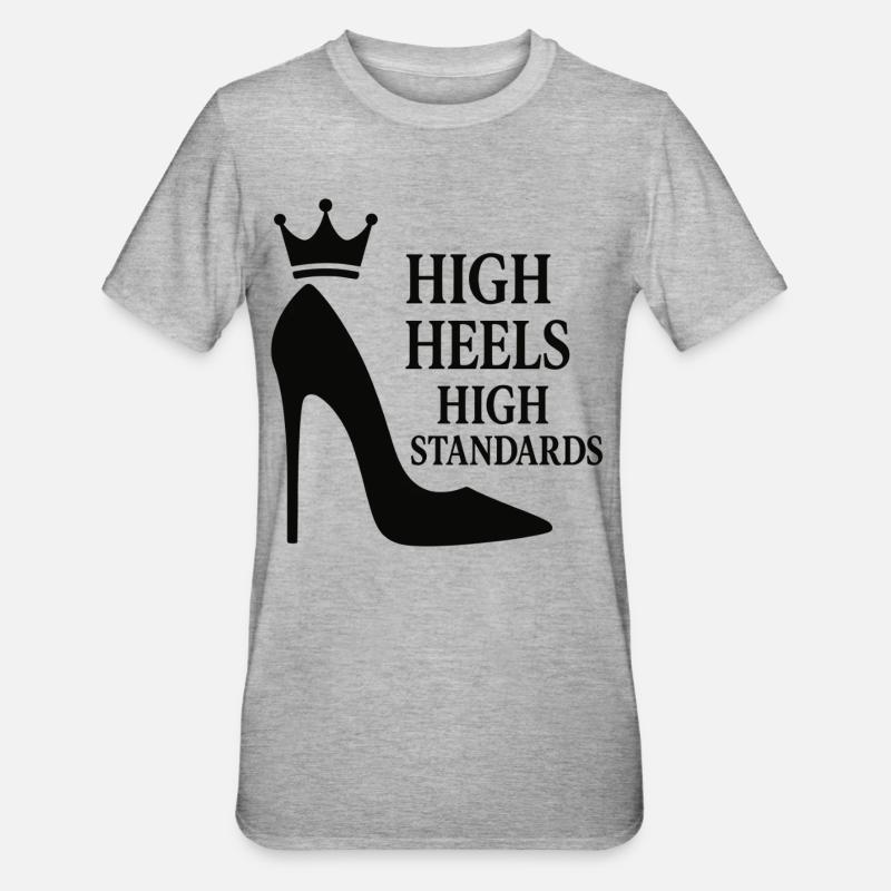 High Heels High Standards: Power Statement Queen - Unisex Polycotton T-Shirt - heather grey