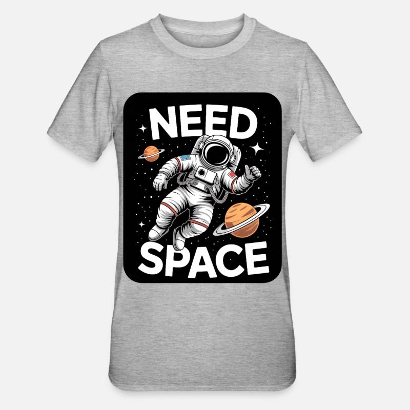 Besoin d’un motif astronaute spatial - T-shirt polycoton Unisexe - gris chiné