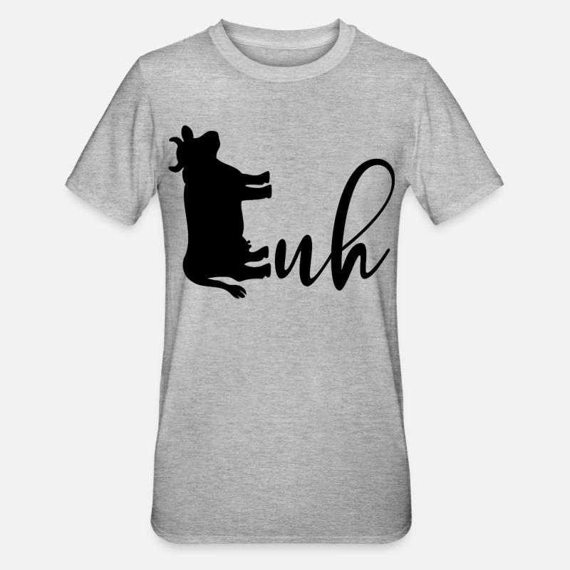 Hausrinder Kuh Kühe - Unisex Polycotton T-Shirt - Grau meliert