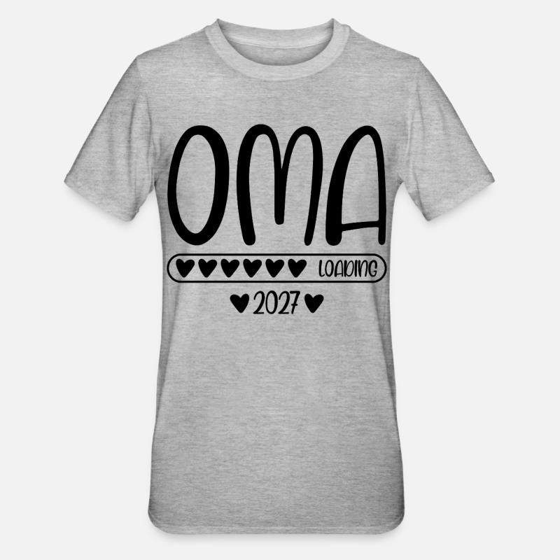 Oma 2027 loading - Unisex Polycotton T-Shirt - Grau meliert