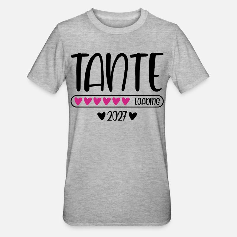 Aunt 2027 loading heart loading bar - Unisex Polycotton T-Shirt - heather grey