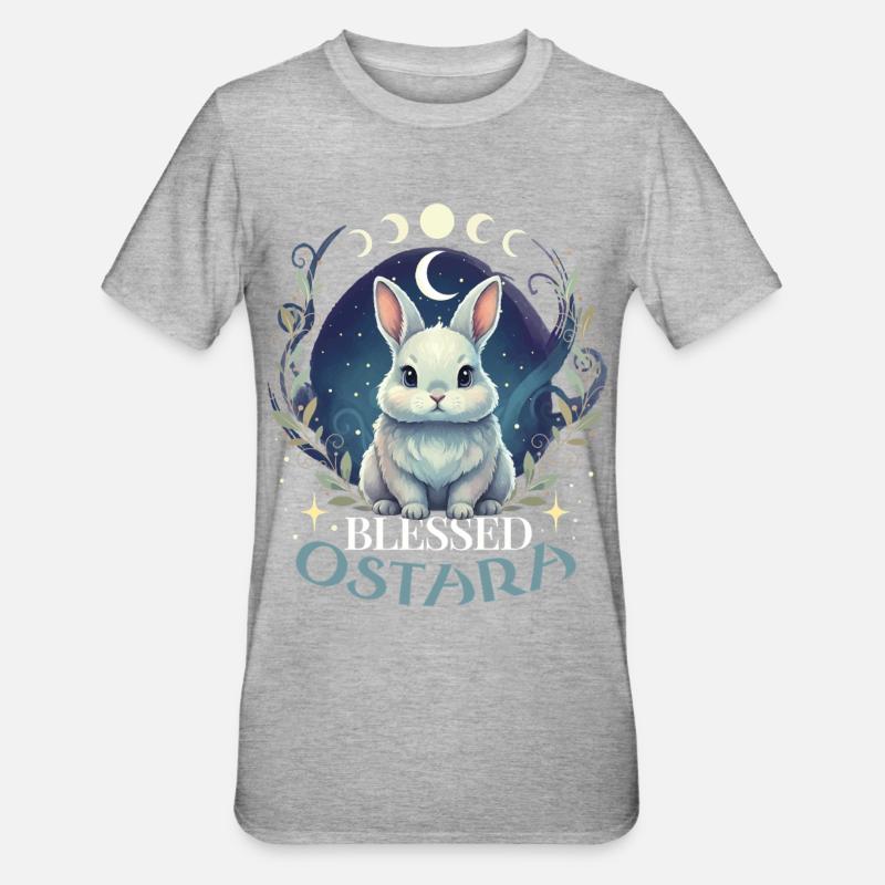 Happy Easter Ostara Rabbit - Unisex Polycotton T-Shirt - heather grey