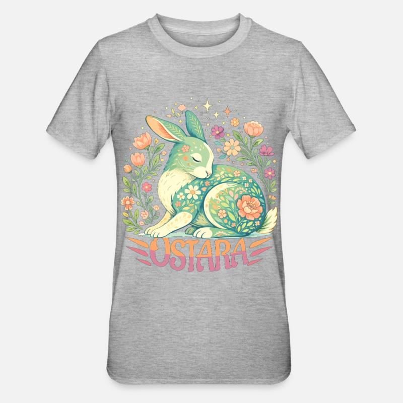 Ostara siunaa hyvää pääsiäistä Ostara Rabbit - Unisex polypuuvilla-t-paita - harmaasävyinen