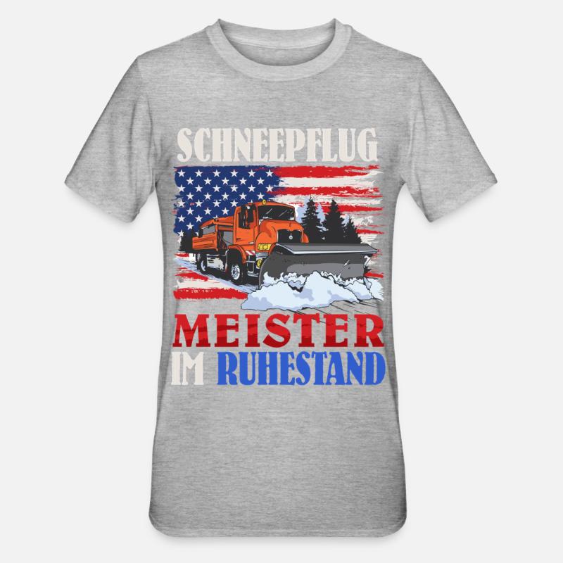 SNOWPLOW RETIRED MASTER Fun - Unisex Polycotton T-Shirt - heather grey