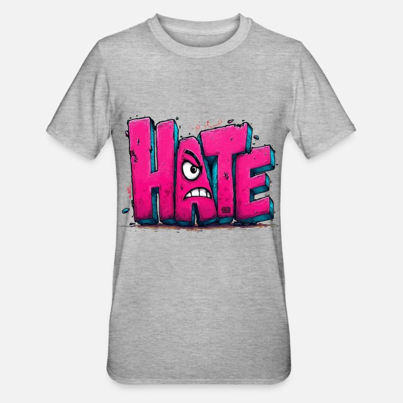 Détester le graffiti - T-shirt polycoton Unisexe - gris chiné