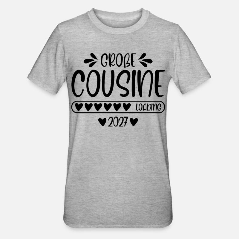 Große Cousine 2027 loading - Unisex Polycotton T-Shirt - Grau meliert