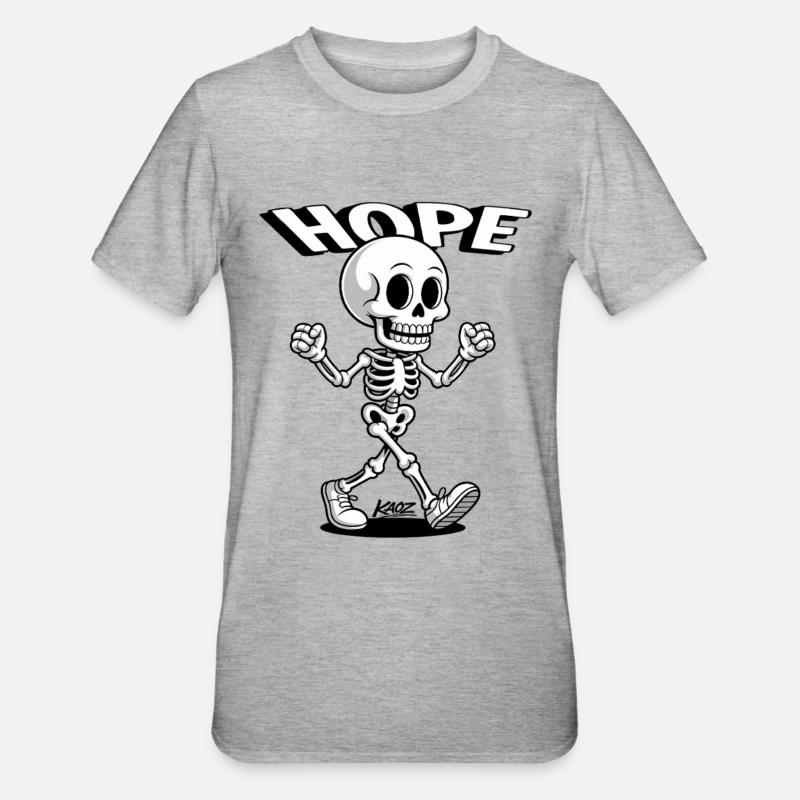Hope Skeleton Stride - T-shirt polycoton Unisexe - gris chiné