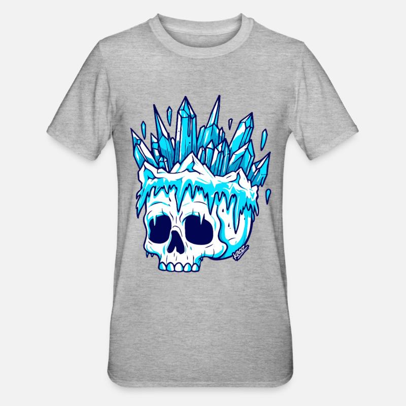 Crâne de Cristal d’Hiver - T-shirt polycoton Unisexe - gris chiné