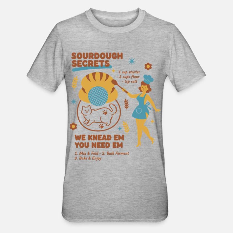 Sourdough Secrets Bread Baking Baker Sourdough - Unisex Polycotton T-Shirt - heather grey