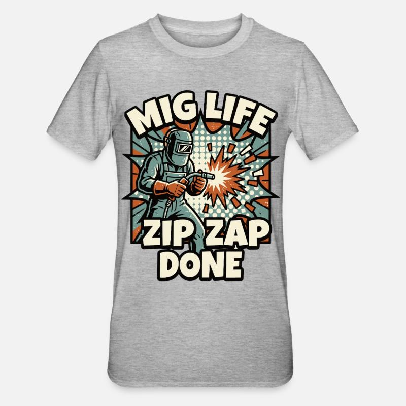 MODE SOUDAGE ZIP ZAP TERMINÉ Disant - T-shirt polycoton Unisexe - gris chiné