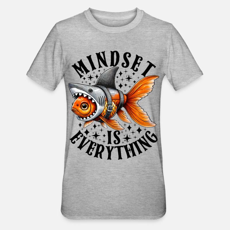 Mindset Is Everything Motivational Inspirational - Unisex Polycotton T-Shirt - Grau meliert