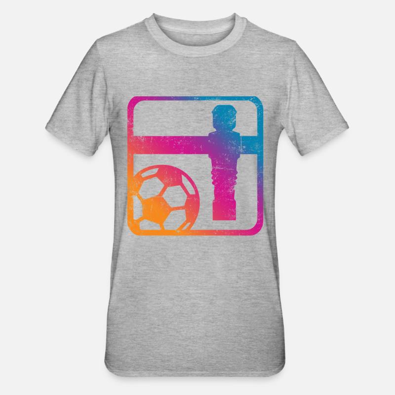 Tischfußball - Unisex Polycotton T-Shirt - Grau meliert