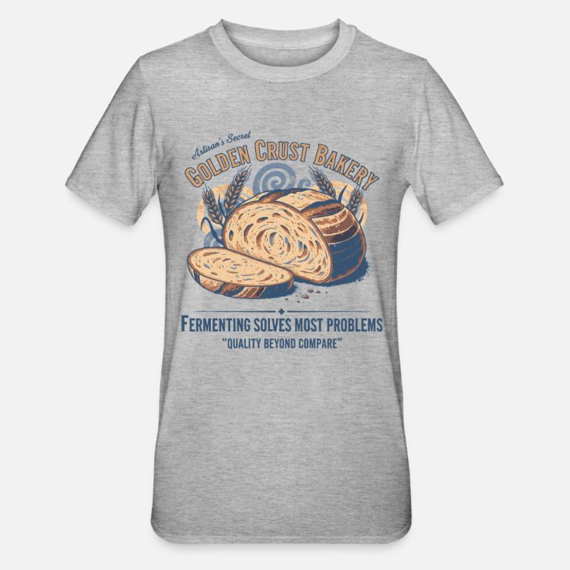 Sourdough Bread Baking Baker Sourdough Starter - Unisex Polycotton T-Shirt - heather grey
