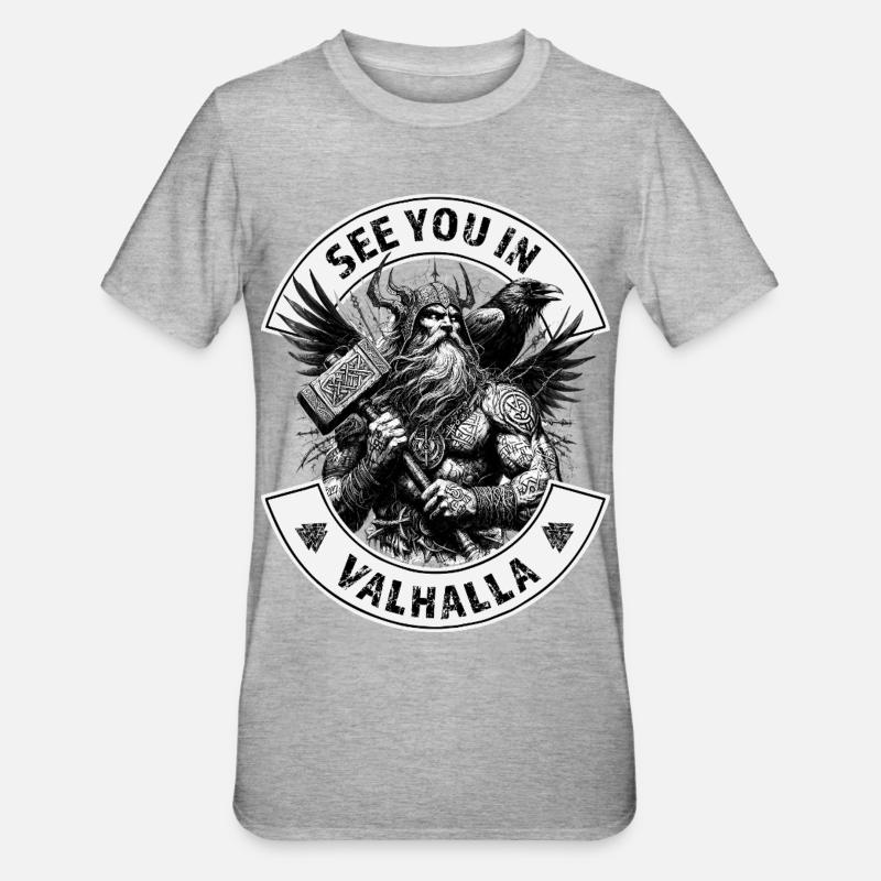 On se voit à Valhalla - T-shirt polycoton Unisexe - gris chiné
