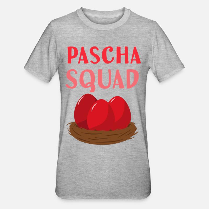 Escouade grecque de Pâques orthodoxe - T-shirt polycoton Unisexe - gris chiné