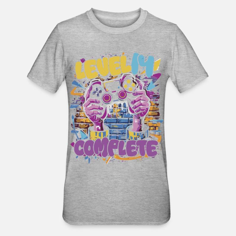 Graffiti de jeu complet niveau 14 - T-shirt polycoton Unisexe - gris chiné