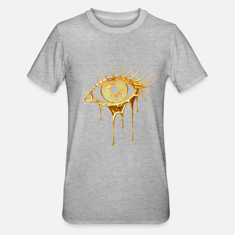 Regard d’œil doré - T-shirt polycoton Unisexe - gris chiné