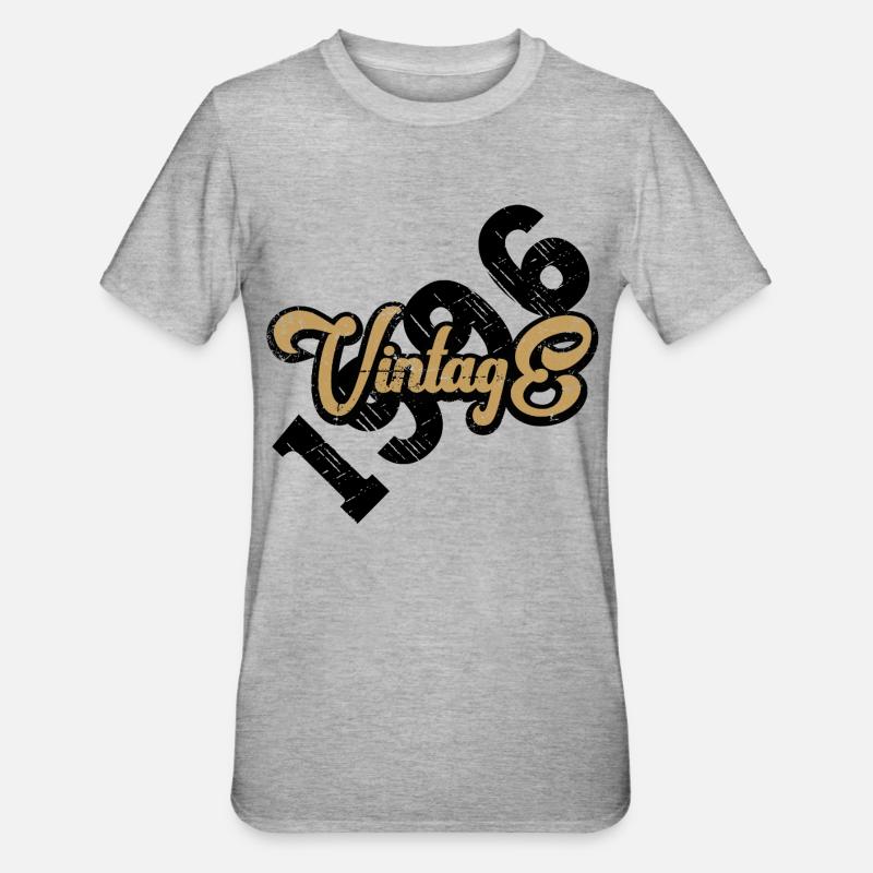 Årgang 1996 - Unisex polycotton T-shirt - grå meleret