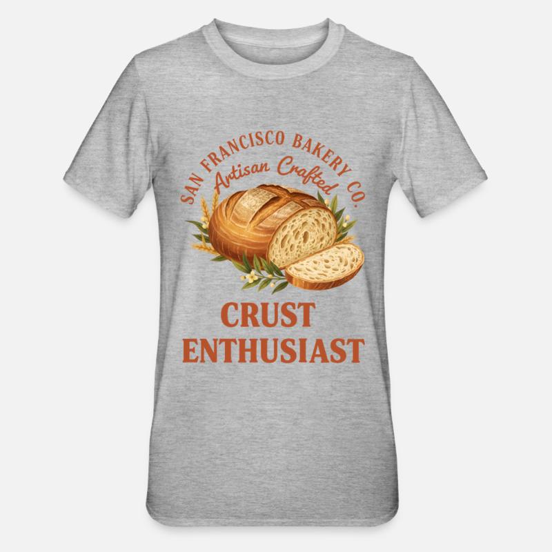 Sourdough Bread Baking Sourdough Starter Crust - Unisex Polycotton T-Shirt - heather grey