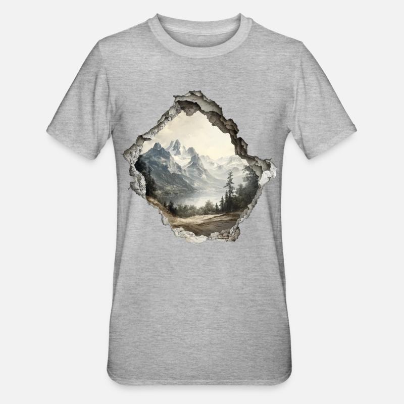 Escursioni in montagna - Maglietta unisex, mix cotone e poliestere - grigio melange