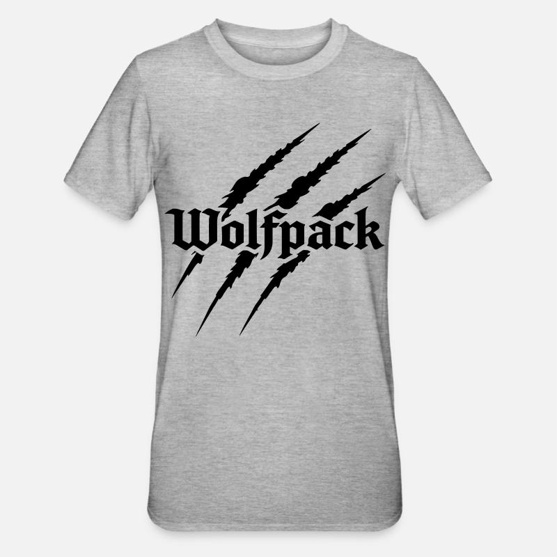 Wolfsrudel - Unisex Polycotton T-Shirt - Grau meliert