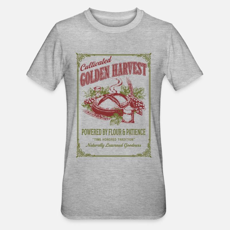 Sauerteigbrot Backbäcker Lokaler Sauerteig - Unisex Polycotton T-Shirt - Grau meliert