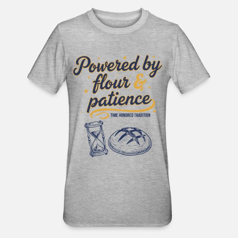 Sauerteigbrot Backbäcker Sauerteigstarter - Unisex Polycotton T-Shirt - Grau meliert