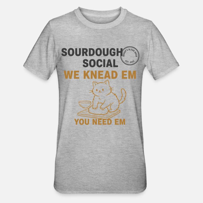 Sourdough Bread Baking Baker Bread Making - Unisex Polycotton T-Shirt - heather grey
