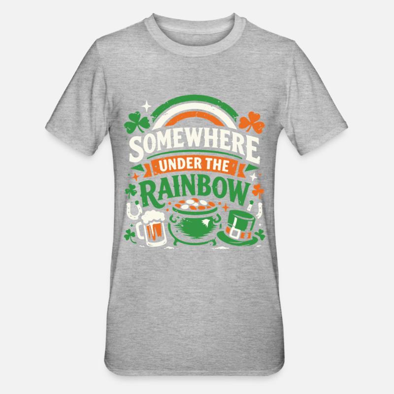 Sous l’arc-en-ciel | La Saint-Patrick - T-shirt polycoton Unisexe - gris chiné