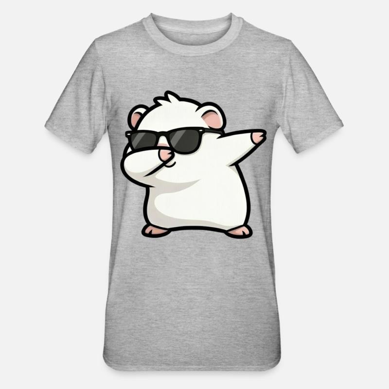 Tamponnement du blanc de cochon d’Inde - T-shirt polycoton Unisexe - gris chiné