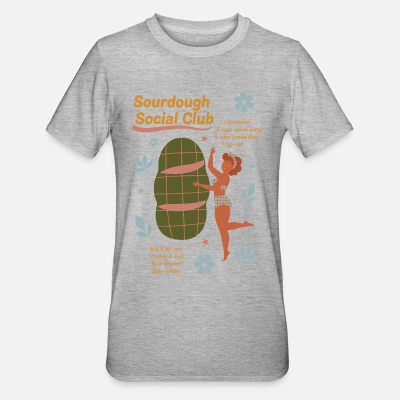 Sourdough Social Club Bread Baking Baker - Unisex Polycotton T-Shirt - heather grey