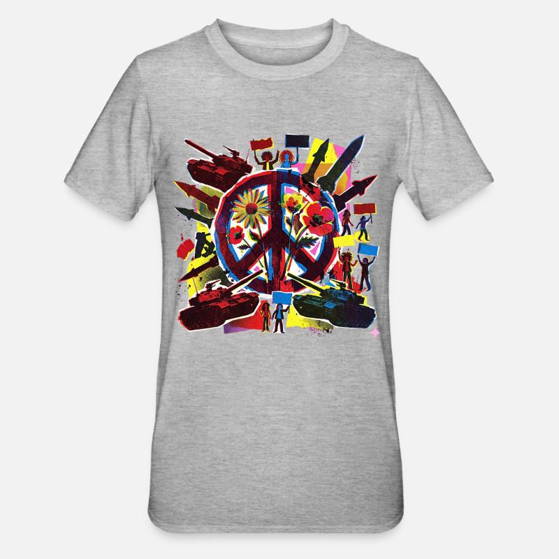 Pace, fermare la guerra - Maglietta unisex, mix cotone e poliestere - grigio melange