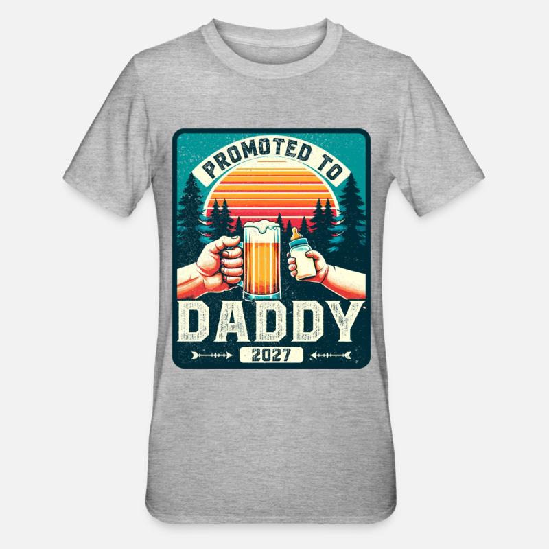 Werdender Papa loading Zukünftiger Vater 2027 - Unisex Polycotton T-Shirt - Grau meliert