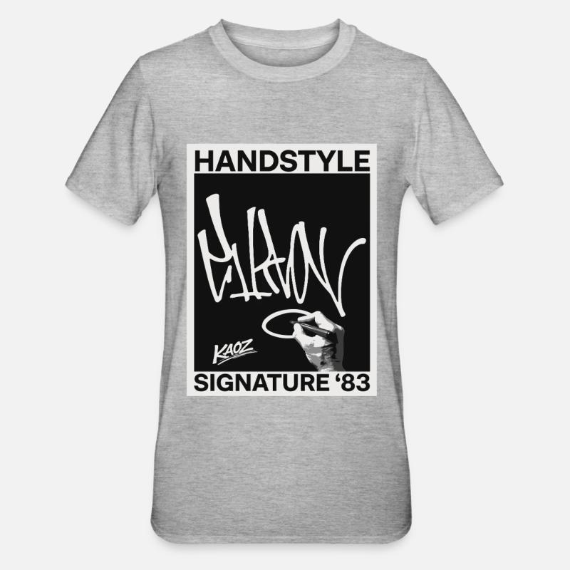 Handstyle Graffiti Signature '83 - T-shirt polycoton Unisexe - gris chiné