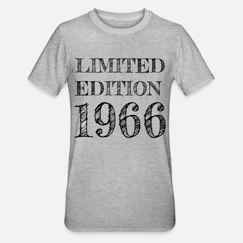 1966 Année de naissance - T-shirt polycoton Unisexe - gris chiné