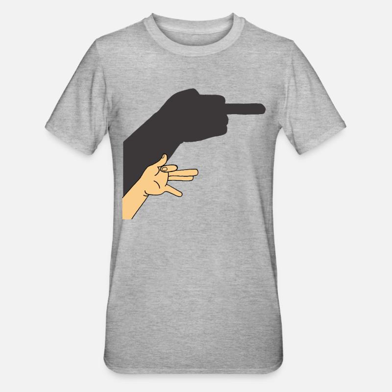 Schatten eines Hundes oder nicht - Unisex Polycotton T-Shirt - Grau meliert