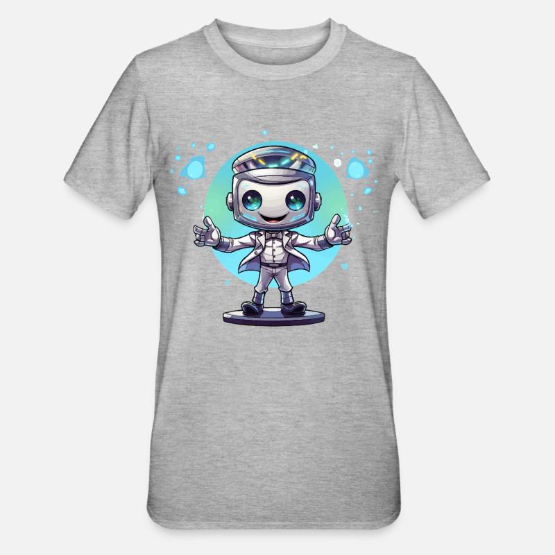 Small space robot in a suit - Unisex Polycotton T-Shirt - heather grey