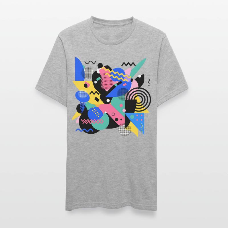 Memphis Style Pattern Retro 80s Geometry Abstract Unisex Polycotton T-Shirt