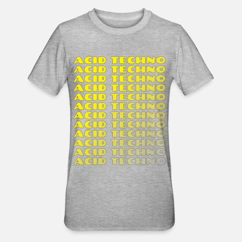 Acid Techno Repeat Neon - T-shirt polycoton Unisexe - gris chiné