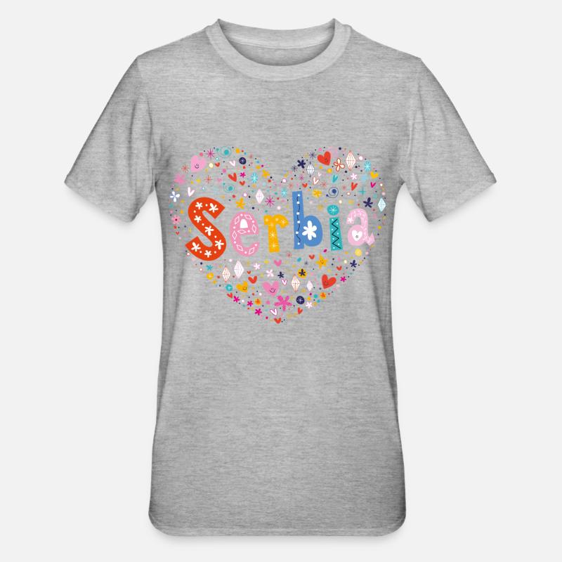 Cuore della Serbia - Maglietta unisex, mix cotone e poliestere - grigio melange