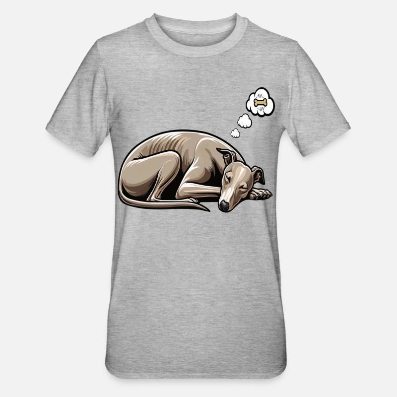 Whippet Greyhound Whippets Propriétaire de lévrier - T-shirt polycoton Unisexe - gris chiné