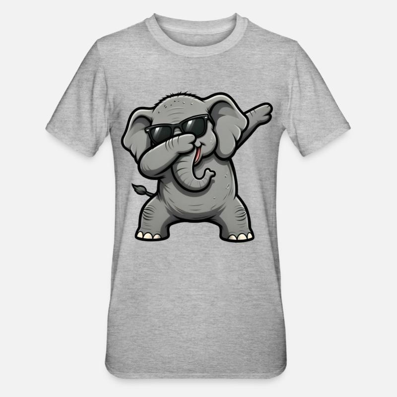Éléphant de dab - T-shirt polycoton Unisexe - gris chiné