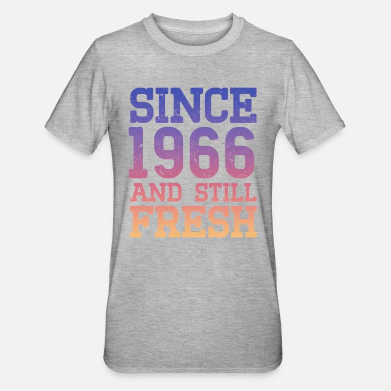 60e anniversaire 1966 - T-shirt polycoton Unisexe - gris chiné