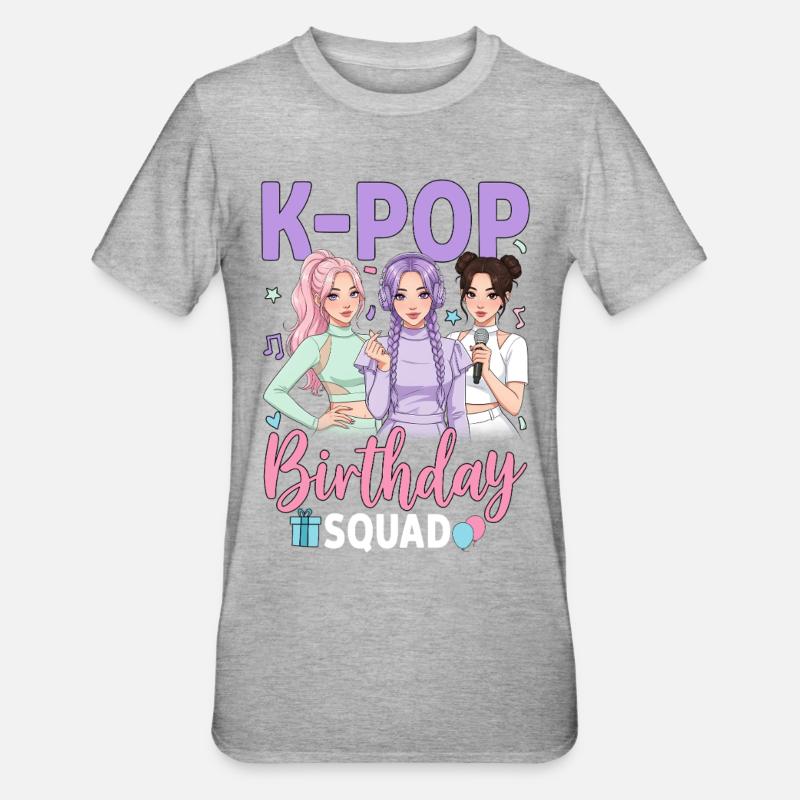 Équipe d’anniversaire K Pop - T-shirt polycoton Unisexe - gris chiné